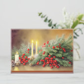 モミの果実とロウソクはクリスマスを予算 シーズンカード (スタンド正面)