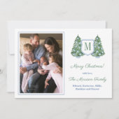 モミエレガントツリーブルーホワイトボードファミリー写真 シーズンカード (正面)