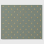 モミシンプルのトウヒの緑と金ゴールドのクリスマスツリー ラッピングペーパー (フラット)