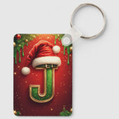 モミジのクリスマスリースのサンタのJ文字 🎅 キーホルダー (裏面)