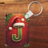 モミジのクリスマスリースのサンタのJ文字 🎅 キーホルダー (裏面)