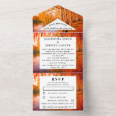 モミジの秋の木の葉 ウェディング アニバーサリー オールインワン招待状 (内側)