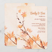 モミジバラの水彩招待状 招待状 (正面/裏面)