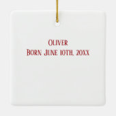 モミモダンの木のパターンベビーの初めてのクリスマス セラミックオーナメント (裏面)