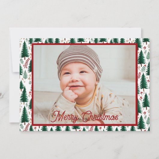モミモダンの森のクリスマスツリーパターン シーズンカード (正面)