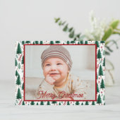 モミモダンの森のクリスマスツリーパターン シーズンカード (スタンド正面)
