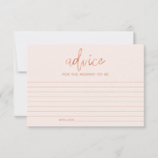 モミー・トゥ・ベ・シックバラ・金ゴールド・ベビーシャワー用アドバイス アドバイスカード