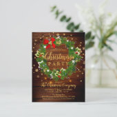 モミ素朴ブランチリースクリスマスパーティー インビテーションポストカード (スタンド正面)