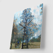 モミ スクエア壁時計 (傾斜)