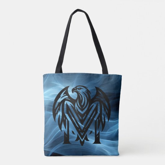 モムスはっきりしたイーグルオンブルースモーク大型ショルダートート トートバッグ (裏面)