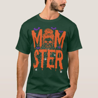 モムスタハロウィーン衣装スカルママ乱雑ヘアパン Tシャツ