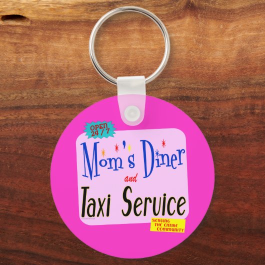 モムスディナー&タクシーサービスおもしろいことわざ キーホルダー (正面)