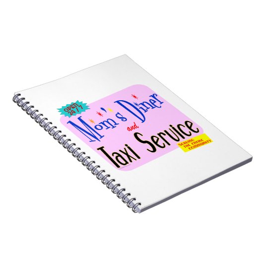 モムスディナー&タクシーサービスレトロことわざ ノートブック (右側)