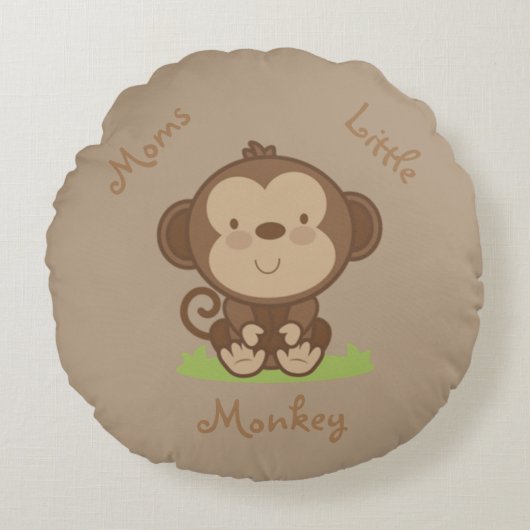 モムス小猿 ラウンドクッション (正面)