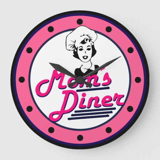 モムズキおもしろいッチンウォール ラージ壁時計 (正面)