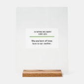 モムズホールディングベビーマザーズデイ引用文 アクリルサイン (正面)