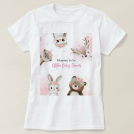 モムトゥビーのためのピンクの森のベビーシャワーのTシャツ Tシャツ