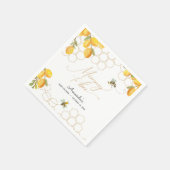 モムミーツビーレモングリッターハニカムベビーシャワー スタンダードカクテルナプキン (角)