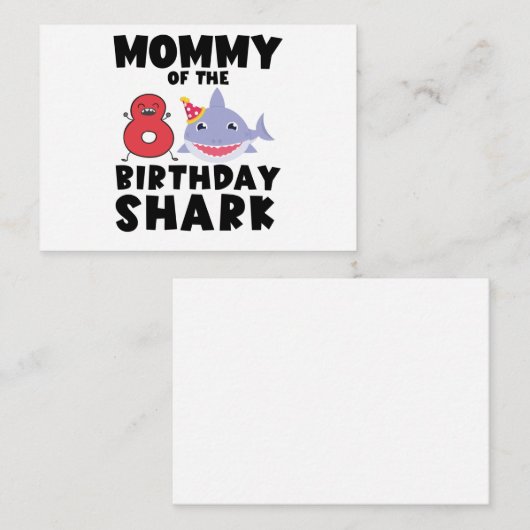 モムームオブザザザ誕生日サメ8歳誕生日 ノートカード (正面/裏面)