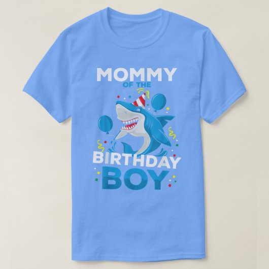 モムームオブザ誕生日ボーイシャーク海テーママッチ Tシャツ (デザイン正面)