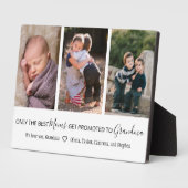 モム最高のスがおばあちゃんに昇進3枚の写真 フォトプラーク (側面)