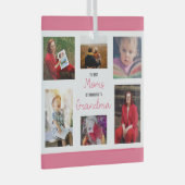 モム最高のムがおばあちゃんのコラージュ写真に昇格 ガラスオーナメント (正面右)