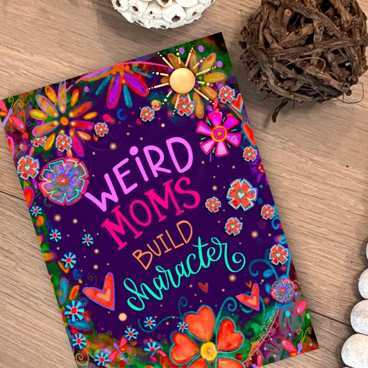 モム風変わりスおもしろいキュートおもしろいハートフローラカード カード