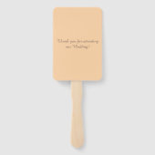 モモおよびティール(緑がかった色)の楽園の結婚式 ハンドファン (裏面)