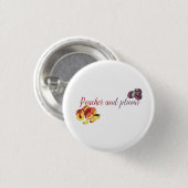 モモおよびプラム 缶バッジ (正面&裏面)