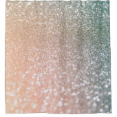 モモおよび灰色の輝きの魅力のグリッター シャワーカーテン (正面)