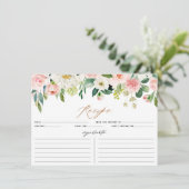 モモおよび白い花のレシピカード エンクロージャーカード (スタンド正面)