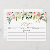 モモおよび白い花のレシピカード エンクロージャーカード (正面/裏面)