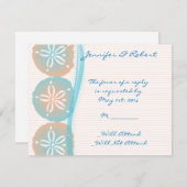 モモおよび青い砂ドルの応答カード 出欠カード (正面/裏面)