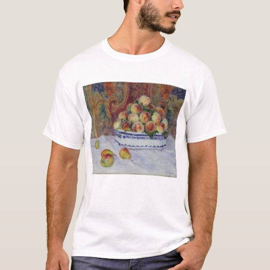 モモが付いているピエールAugusteルノアール|の静物画 Tシャツ (正面)