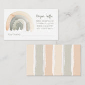 モモとグレーの水色レインボーベビーシャワー エンクロージャーカード (正面/裏面)