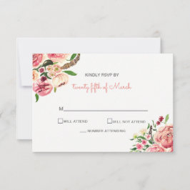 モモとコーラルフラワーズ結婚フローラ 出欠カード