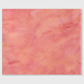 モモのオレンジ水彩画の質パターン ラッピングペーパー (フラット)