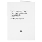 モモのシャクヤクの平和クレーン (裏面)