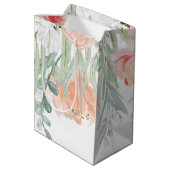 モモのセージグリーンの水彩画によっては中型のバッグが開花します ミディアムペーパーバッグ (裏面アングル)