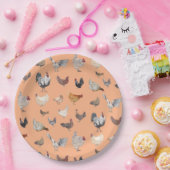 モモのチキンハッピーパターン ペーパープレート (パーティー)