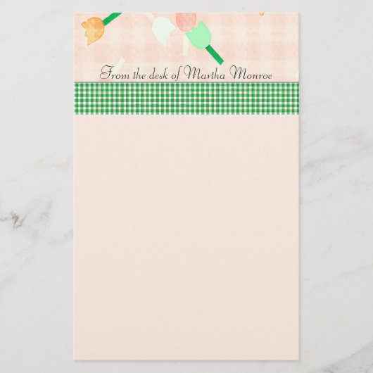 モモのチューリップの文房具 便箋 (正面)