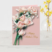 モモのバラの母の日カード カード (黄色い花)