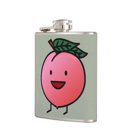 モモのピンクの幸せな微笑のデザインBro フラスク (左)