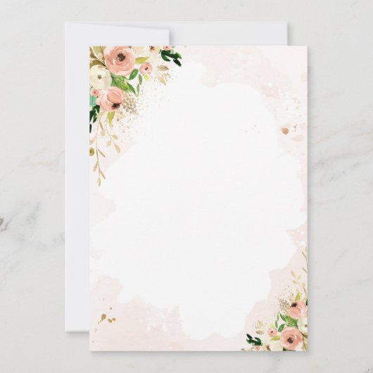 モモのフローラサファリ動物がベビーシャワーで運転 招待状 (裏面)