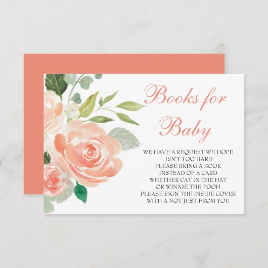 モモのベビーカードのための花のおむつの本 出欠カード (正面/裏面)