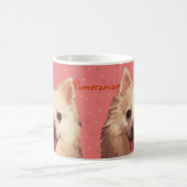 モモのポメラニア犬はマグを着色します コーヒーマグカップ (中央)