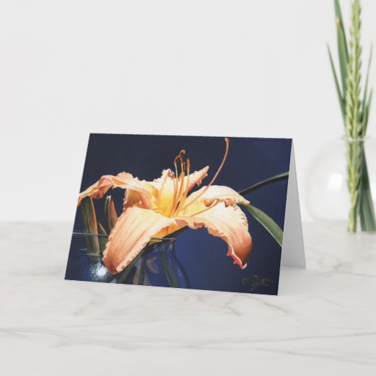 モモのワスレグサの挨拶状 カード (正面)