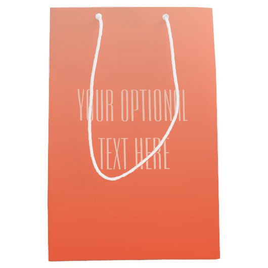 モモの勾配のカスタムな文字のギフトバッグ ミディアムペーパーバッグ (正面)