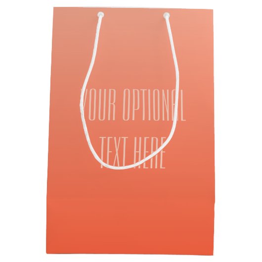 モモの勾配のカスタムな文字のギフトバッグ ミディアムペーパーバッグ (裏面)