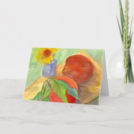 モモの新鮮な果物のデイジーの花のハッピーバースデー カード (正面)